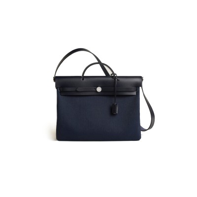HERMES MASTER BLEU INDIGO HERBAG MESSENGER 39 BAG H084489CKAC (39*28*9cm)